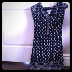 Navy and white floral dress